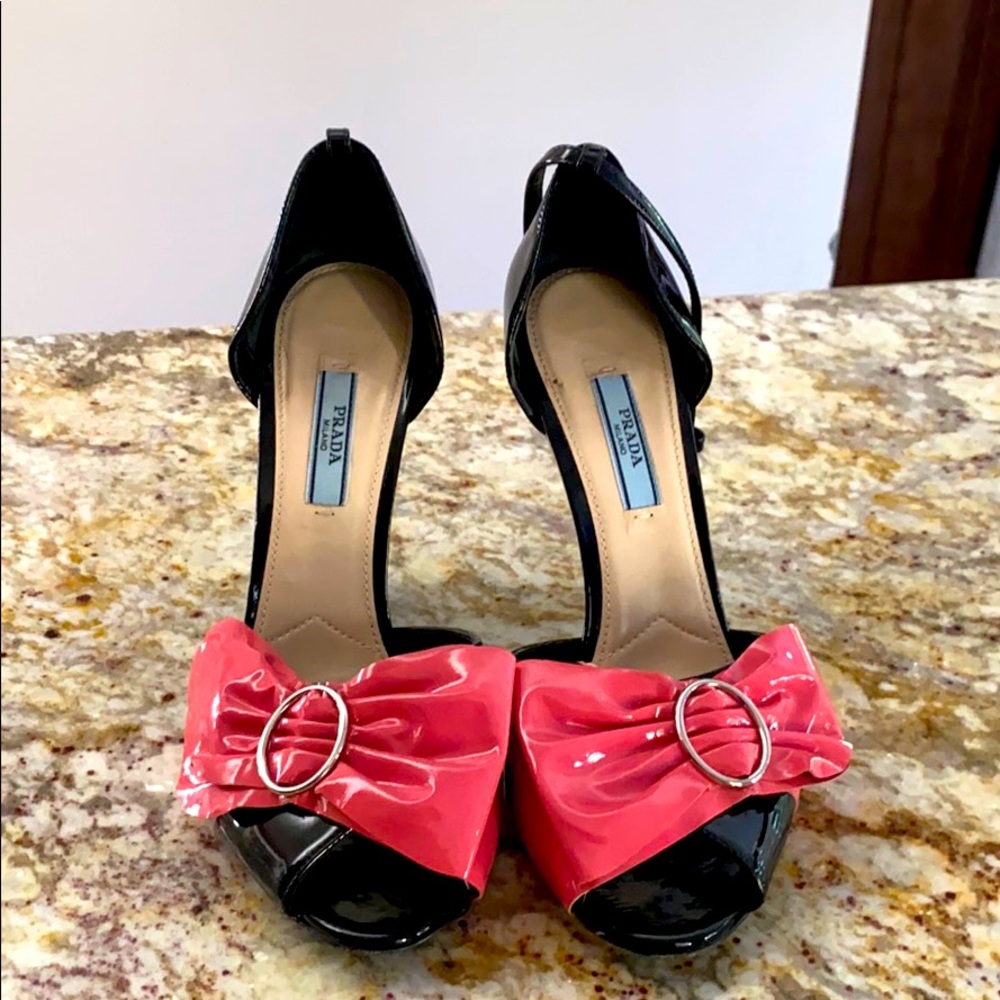 Prada bow pumps